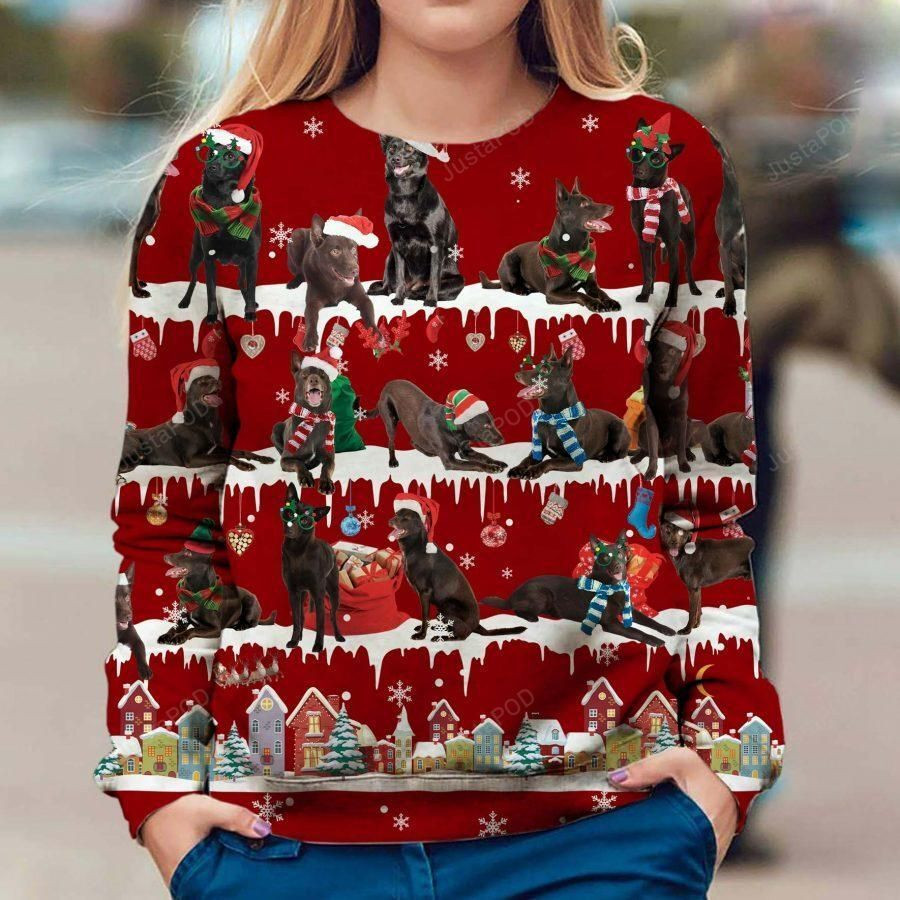 Australian Kelpie Snow Christmas Ugly Christmas Sweater Adult 3D Funny Matching for family