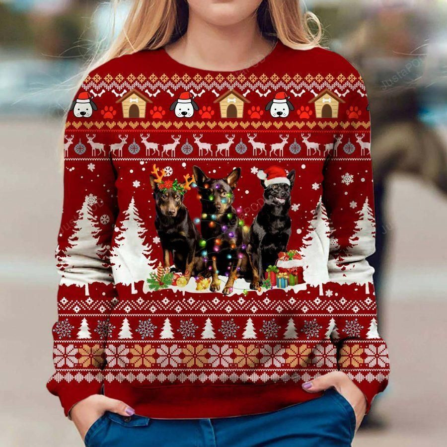 Australian Kelpie Ugly Christmas Sweater Adult 3D Funny Matching for family