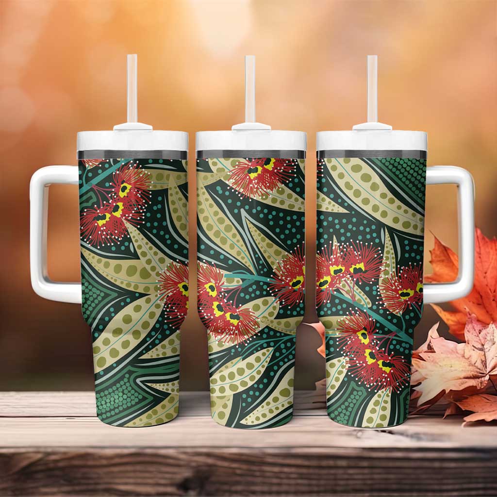 Australian Native Eucalyptus Plant Aboriginal Dot Art Custom Stanley Cup 40 oz 30 oz Tumbler With HandleTVC2301332