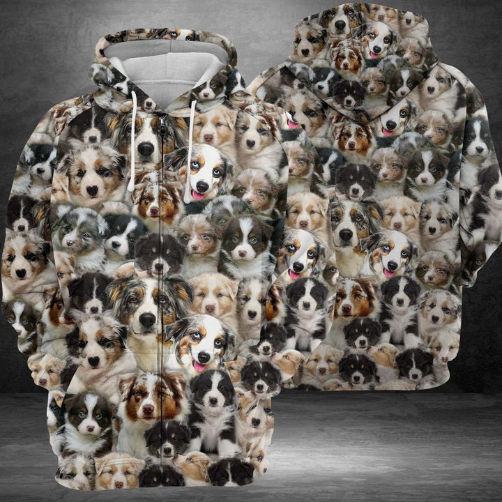 Australian Shepherd 3D All Over Print Hoodie, Zip Hoodie