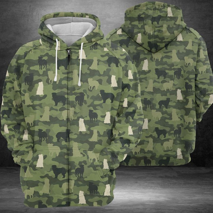 Australian Shepherd Camo 3D All Over Print Hoodie, Zip Hoodie