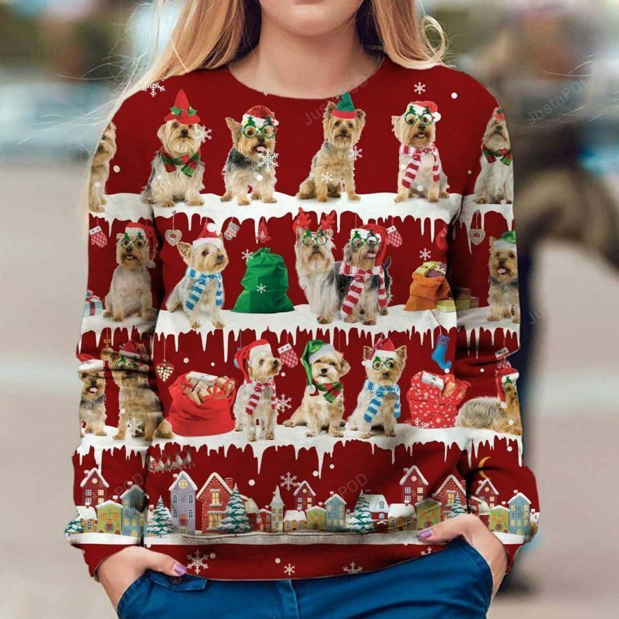 Australian Silky Terrier Ugly Christmas Sweater Adult 3D Funny Matching for family