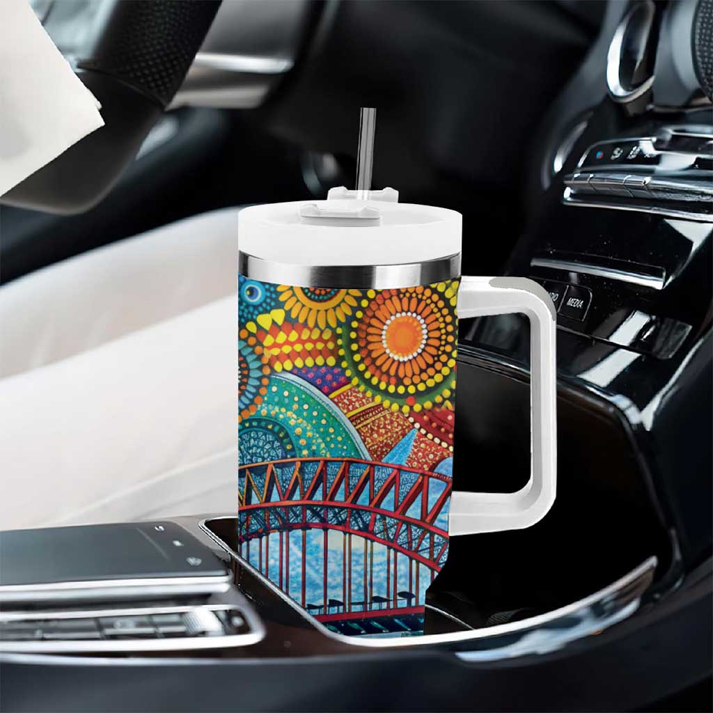 Australian Sydney Harbour Bridge Aboriginal Dot Art Custom Stanley Cup 40 oz 30 oz Tumbler With HandleTVC2301333 - Image 8