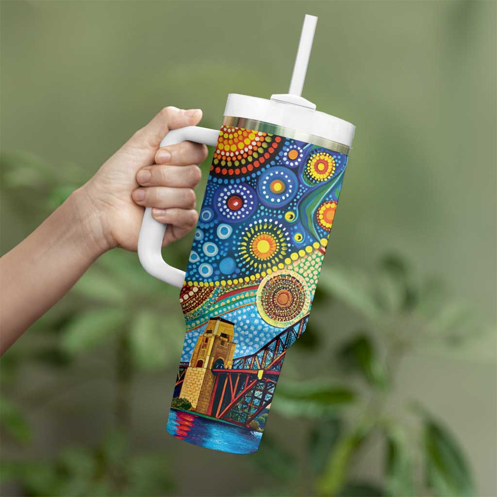 Australian Sydney Harbour Bridge Aboriginal Dot Art Custom Stanley Cup 40 oz 30 oz Tumbler With HandleTVC2301333 - Image 4