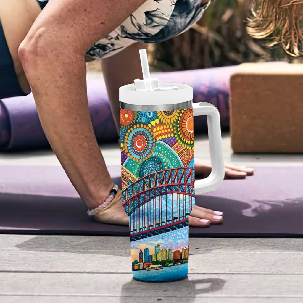 Australian Sydney Harbour Bridge Aboriginal Dot Art Custom Stanley Cup 40 oz 30 oz Tumbler With HandleTVC2301333 - Image 6