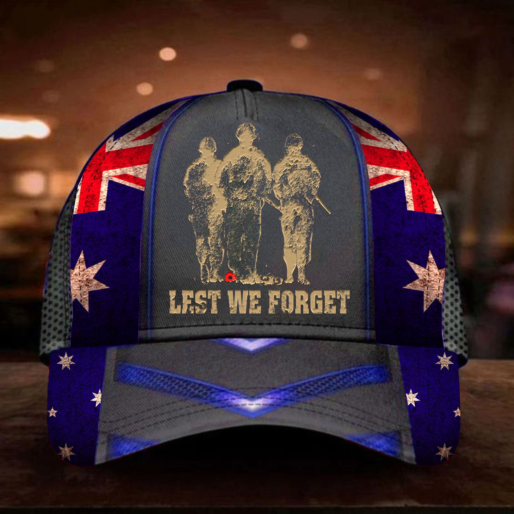 Australian Veterans Poppy Lest We Forget Hat Military Remembrance Australia Flag Merch Trucker Hats Custom Hats Gifts For Men & Women