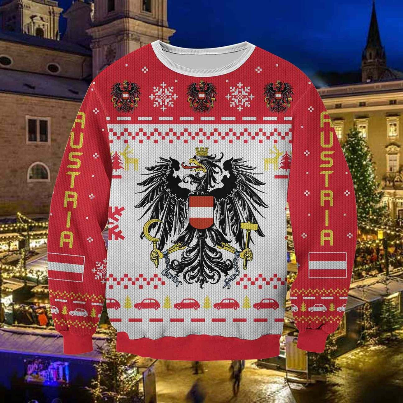 Austria 3D All Over Print Ugly Christmas Sweater Adult 3D Funny Matching for family