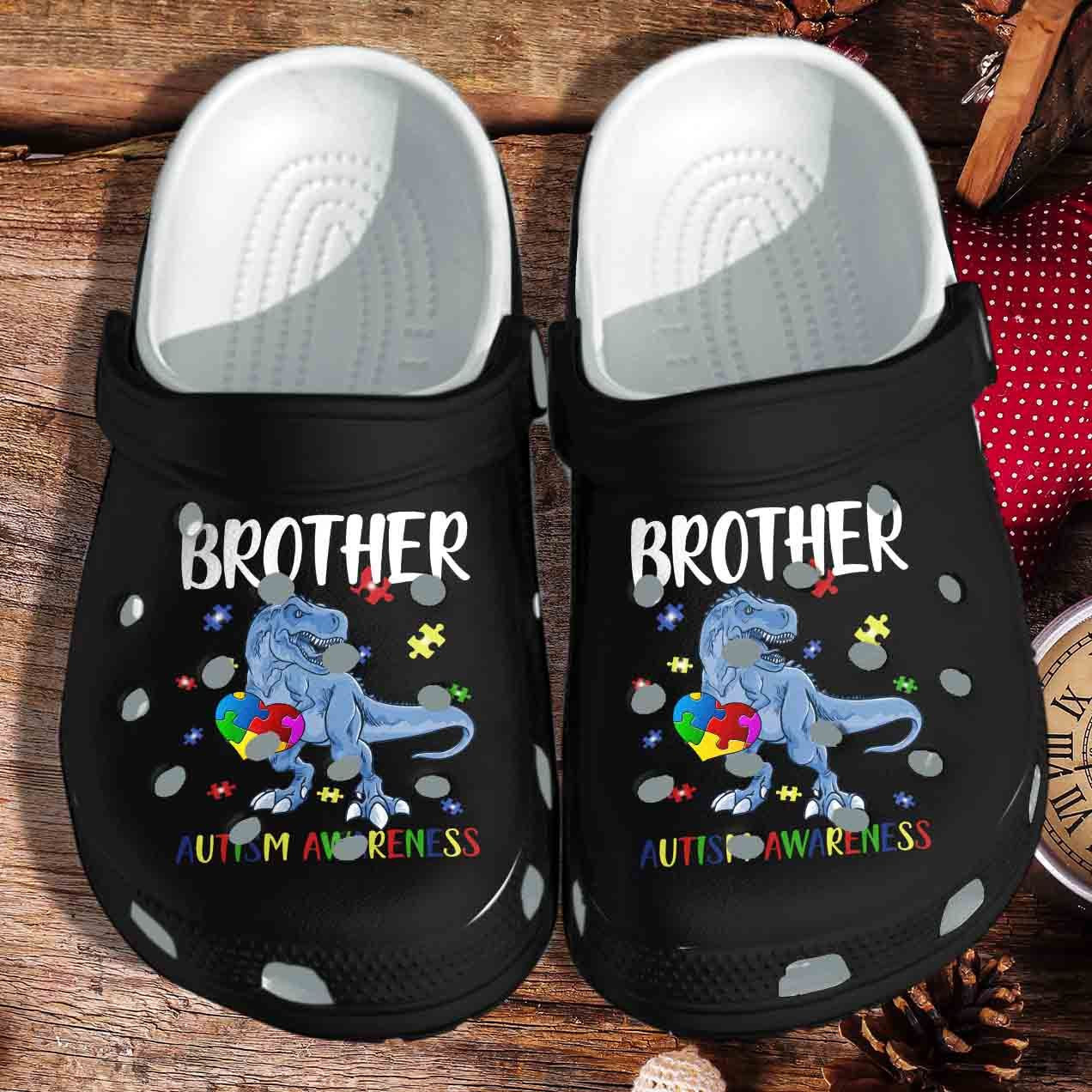 Autism Awareness Brother T-Rex Dinosaur Crocband Clog Shoes For Men Women
