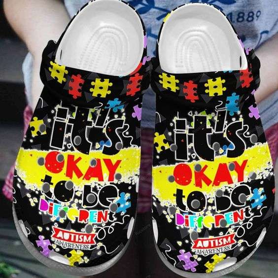 Autism Awareness Day Its Ok To Be Different Puzzle Pieces Crocband Clog Shoes
