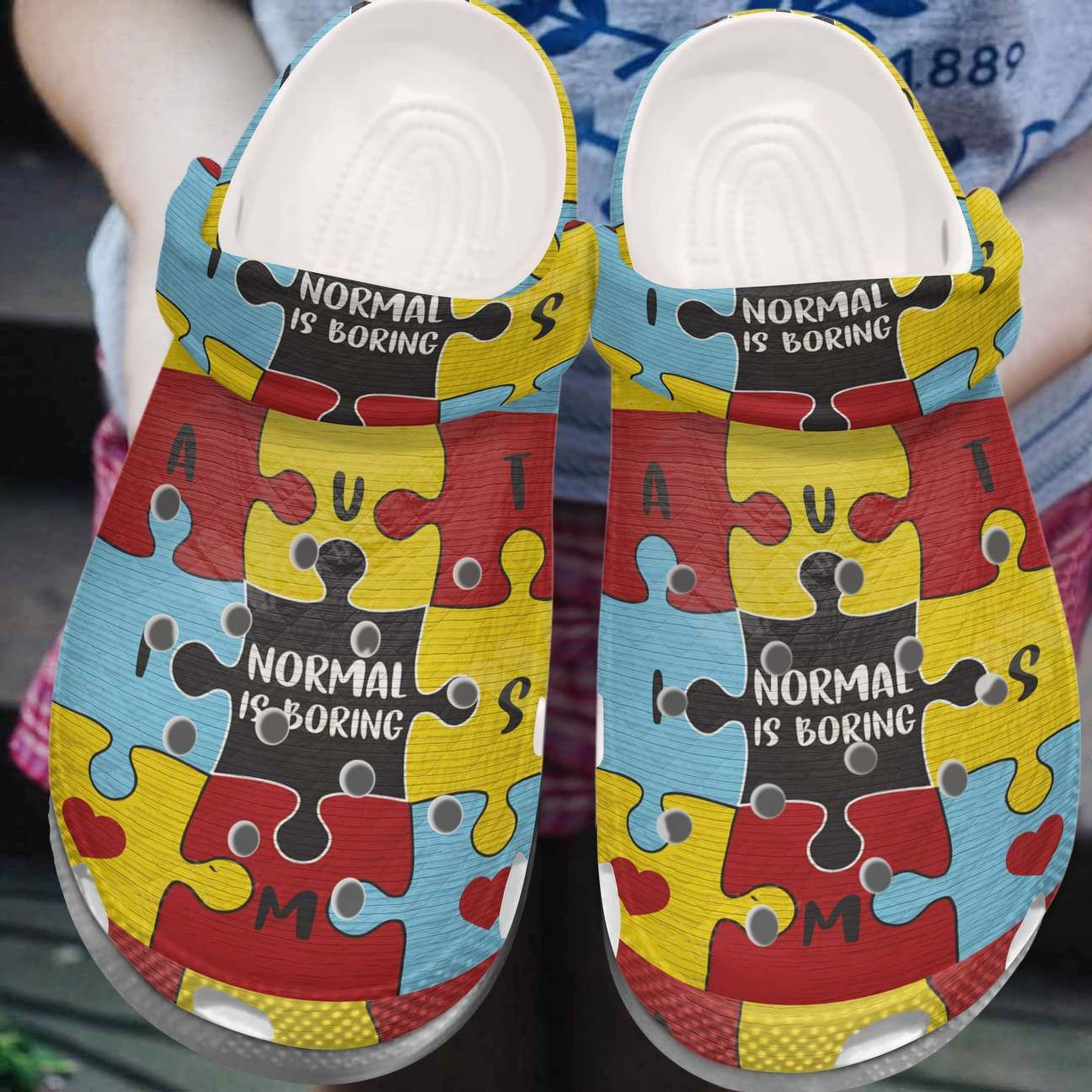 Autism Awareness Normal Is Boring Crocband Clog Shoes For Men Women