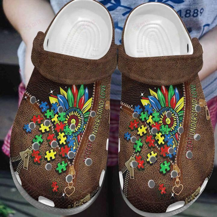 Autism Awareness Sunflower Accept Understand Love Crocband Clog Shoes For Men Women