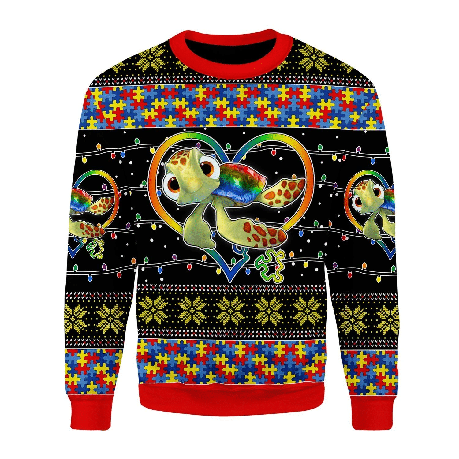 Autism Be You The World Will Aujust Ugly Christmas Sweater Adult 3D Funny Matching for family - Image 2