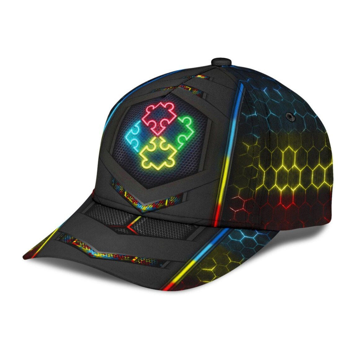 Autism Neon Hat Classic Cap - Autism Cap Trucker Hats Custom Hats Gifts For Men & Women