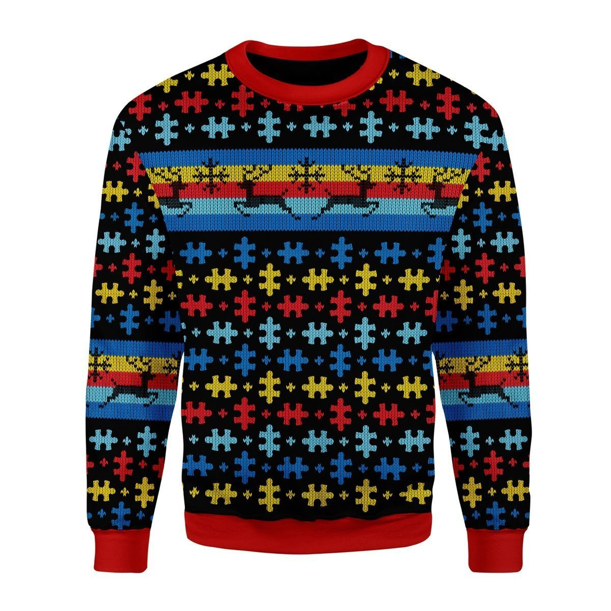 Autism Ugly Christmas Sweater Adult 3D Funny Matching for family