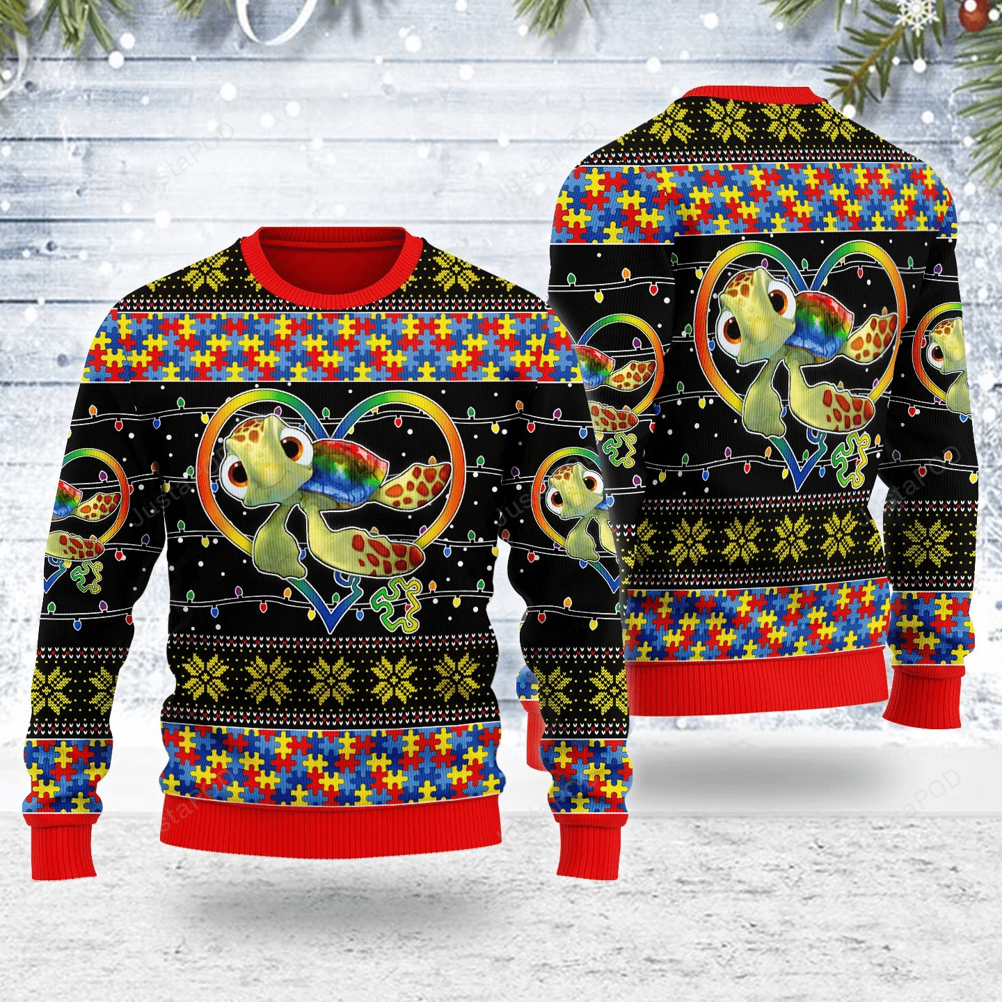 Autism Ugly Christmas Sweater Adult 3D Funny Matching for family