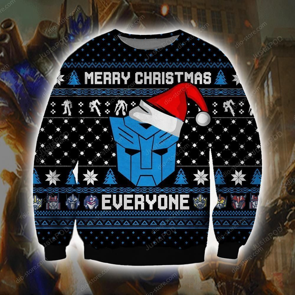 Autobot Ugly Christmas Sweater Adult 3D Funny Matching for family