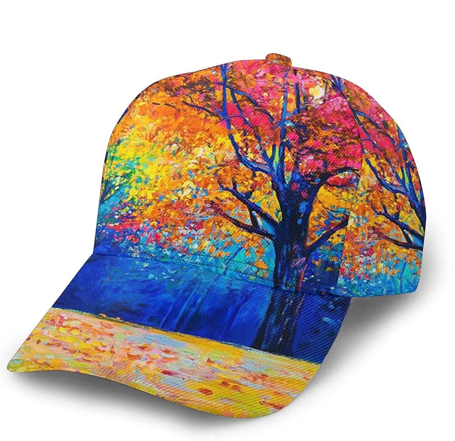 Autumn Fall Tree Print Casual Baseball 3D Cap Adjustable Twill Sports Dad Hats For Unisex Trucker Hats Custom Hats Gifts For Men & Women