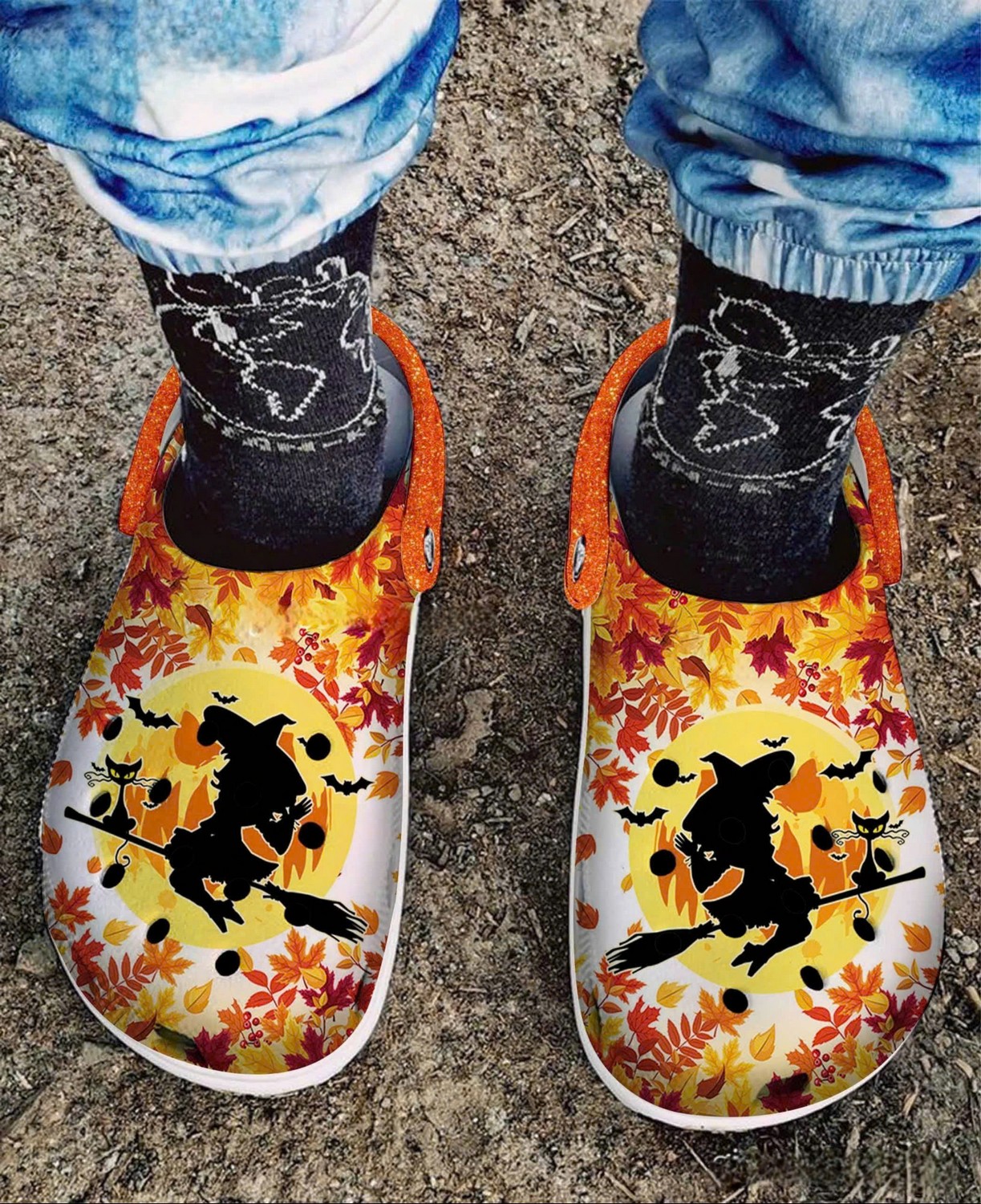 Autumn October Witch Halloween Crocs Crocband Clogs Shoes Comfortable For Men Women and Kids