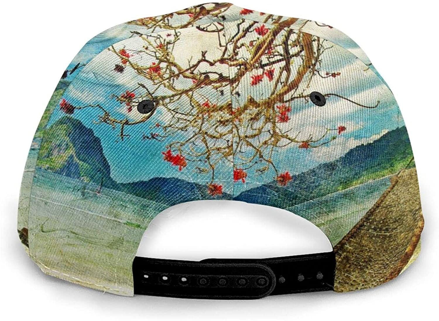 Autumn Swing And Tree Print Classic Baseball 3D Cap Adjustable Twill Sports Dad Hats For Unisex Trucker Hats Custom Hats Gifts For Men & Women