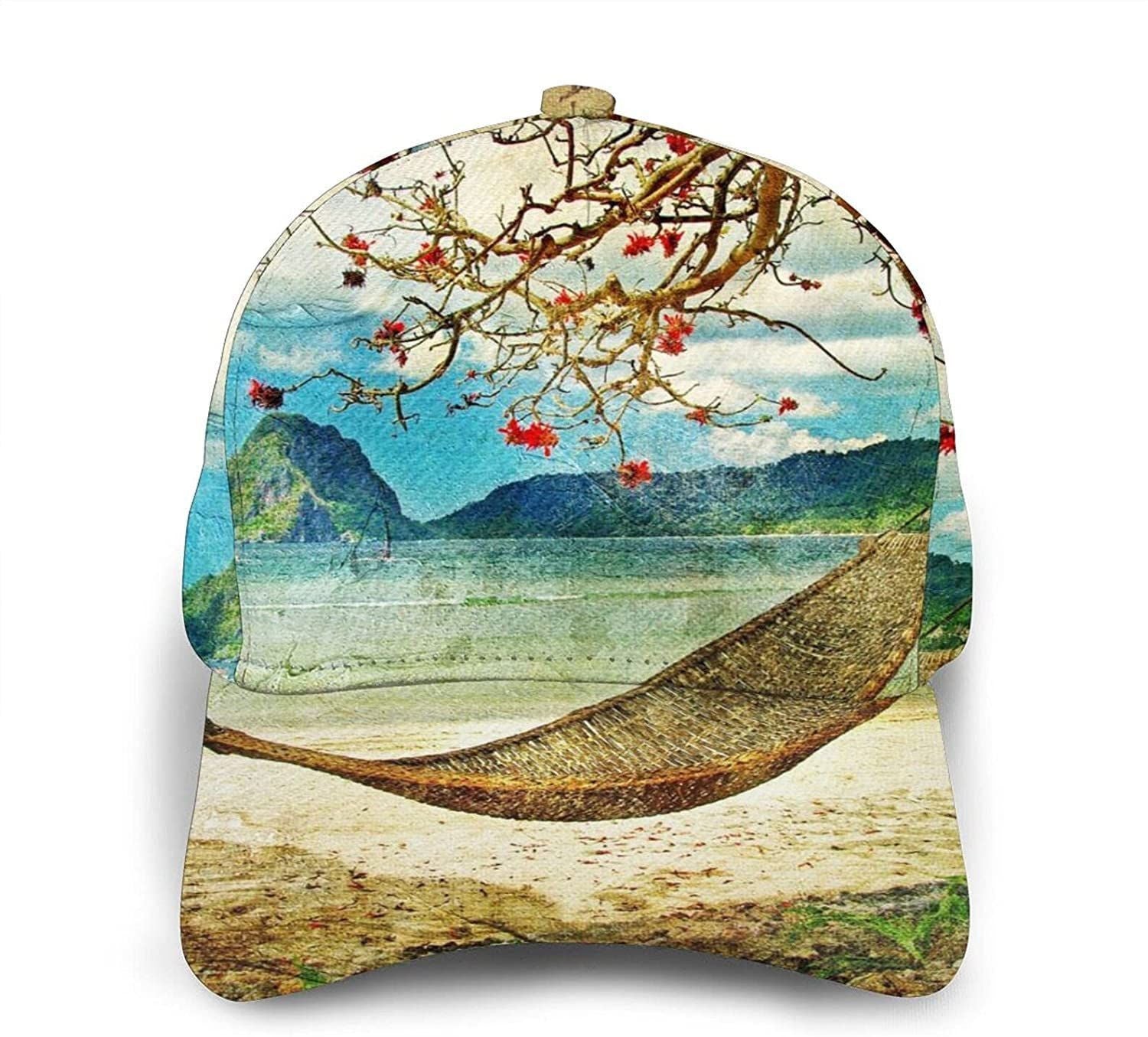 Autumn Swing And Tree Print Classic Baseball 3D Cap Adjustable Twill Sports Dad Hats For Unisex Trucker Hats Custom Hats Gifts For Men & Women