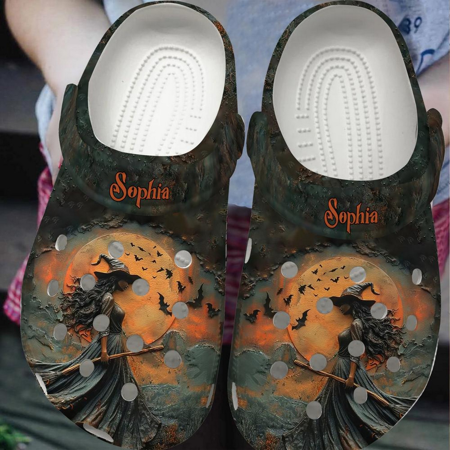 Autumn Witch And Bloom In Halloween Night Crocs Crocband Clogs Shoes Comfortable For Men Women and Kids