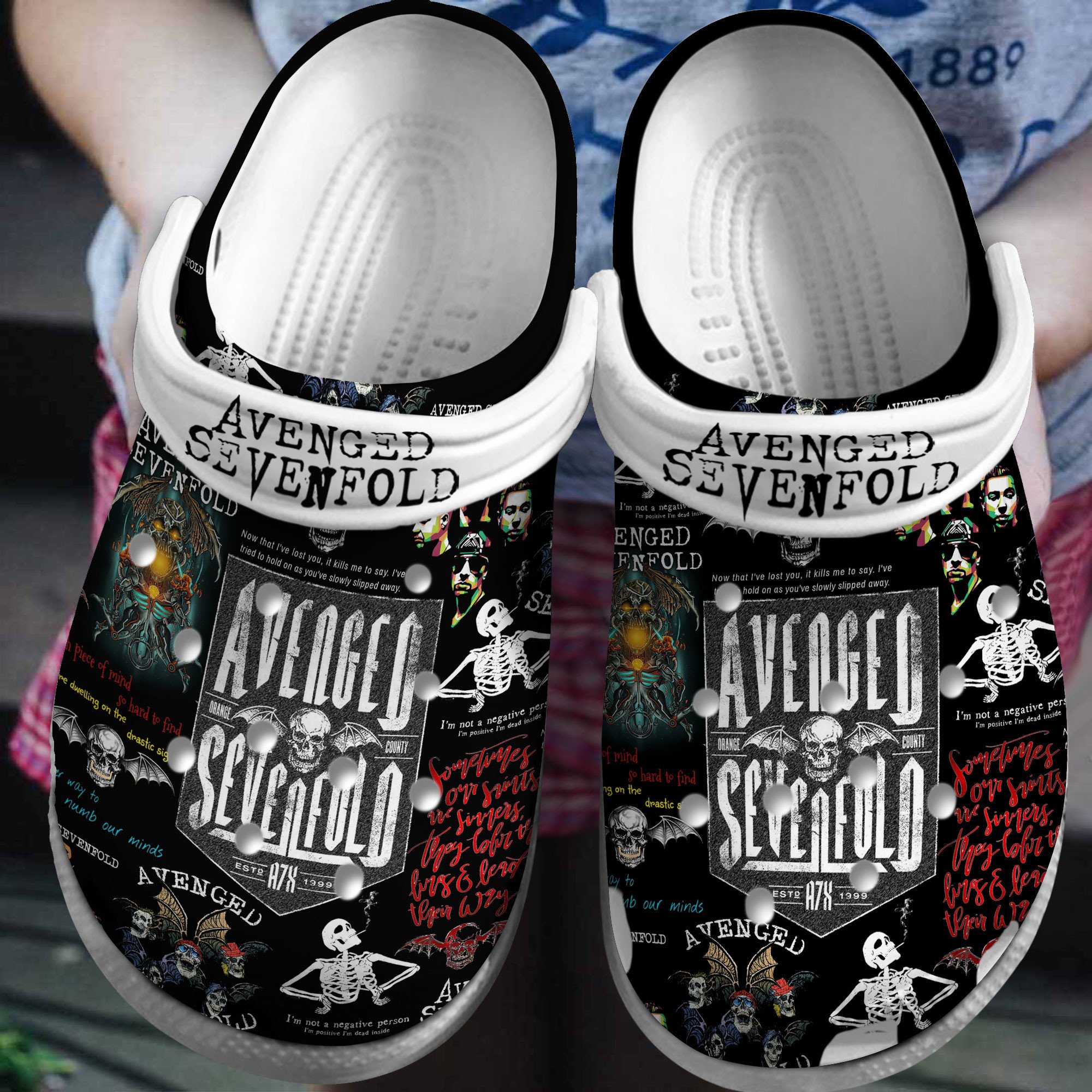 Avenged Sevenfold Music Crocs Crocband Clogs Shoes Comfortable For Men Women and Kids