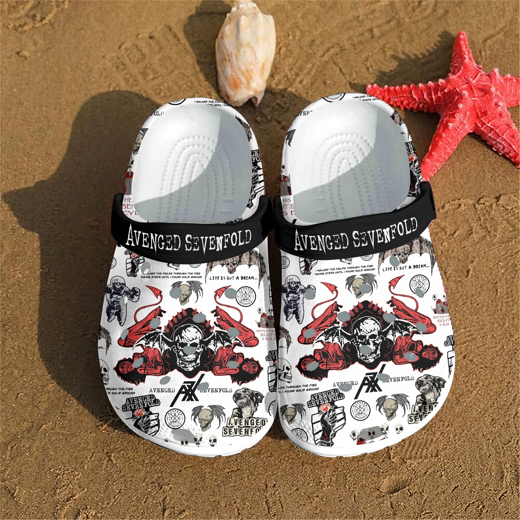 Avenged Sevenfold Music Crocs Crocband Clogs Shoes Comfortable For Men Women and Kids