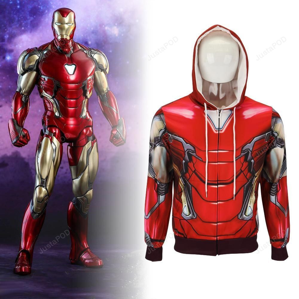 Avengers 4 endgame Iron Man Mark 85 Cosplay 3D All Over Print Hoodie, Zip Hoodie