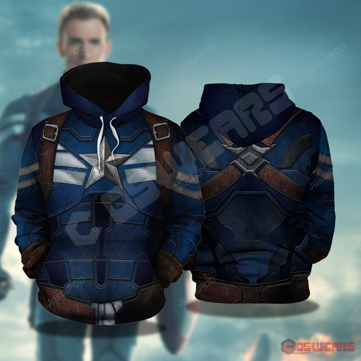 Avengers End Game Captain America Stealth Inspired 3D All Over Print Hoodie, Zip Hoodie