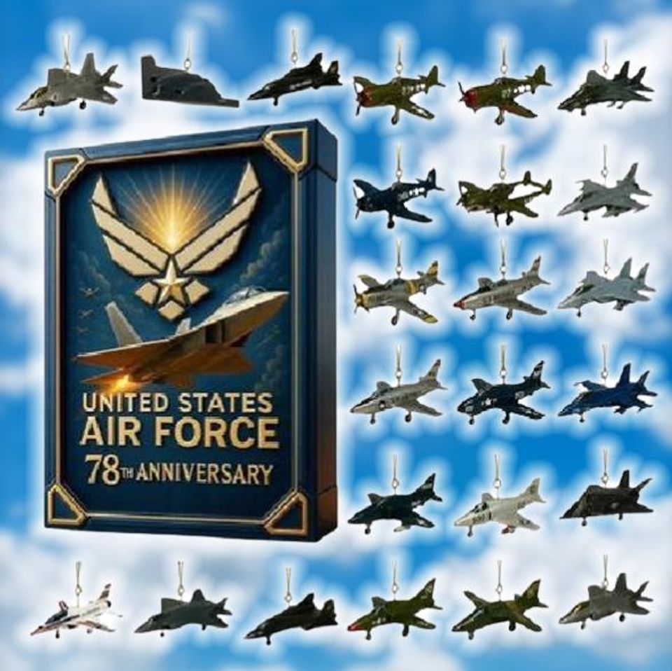 Aviation Advent Calendar 2025 Ã¢â‚¬â€œ 24 Acrylic Airplane Ornaments Holiday Gift