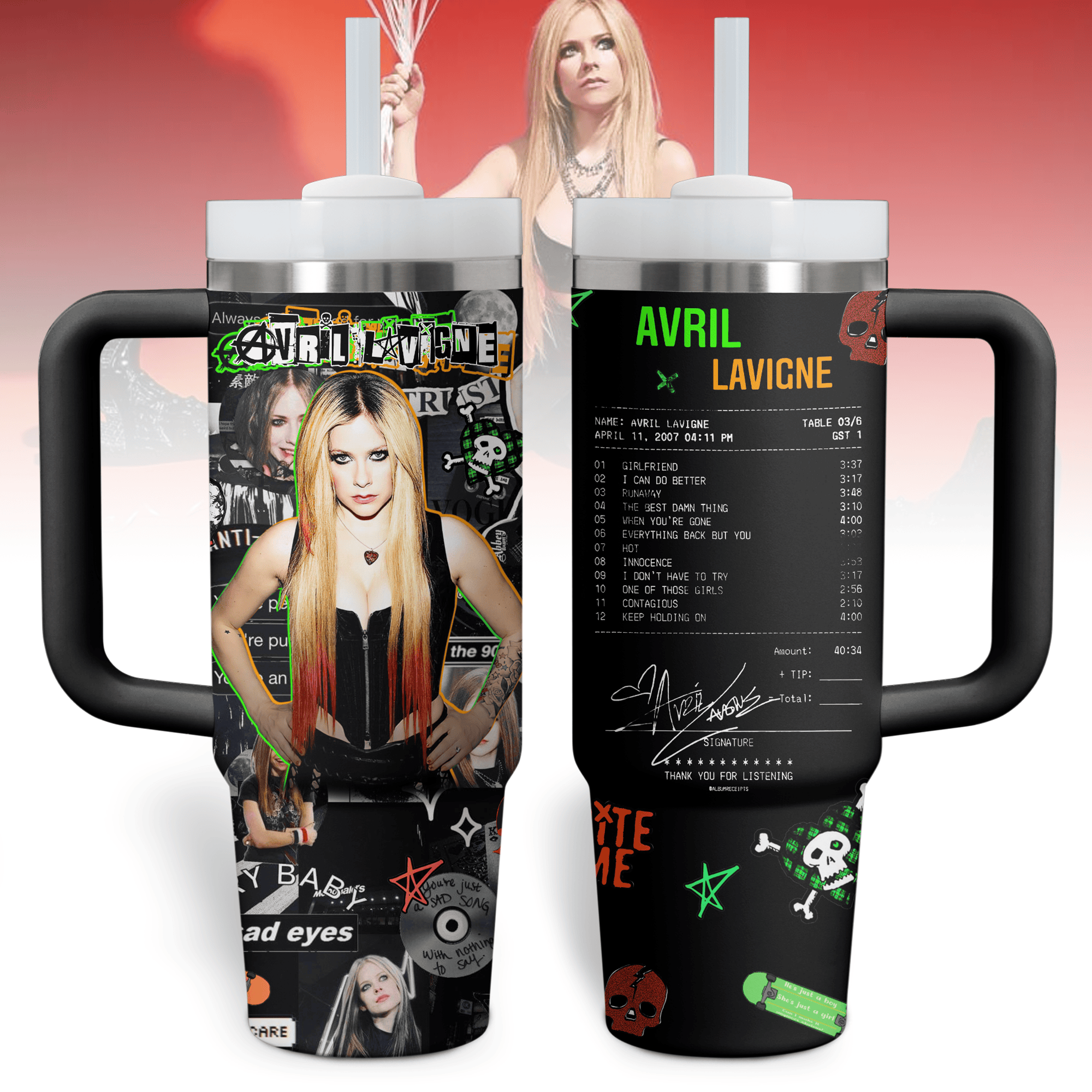 Avril Lavigne Music Custom Stanley Cup 40 oz 30 oz Tumbler With HandleTVC2301524