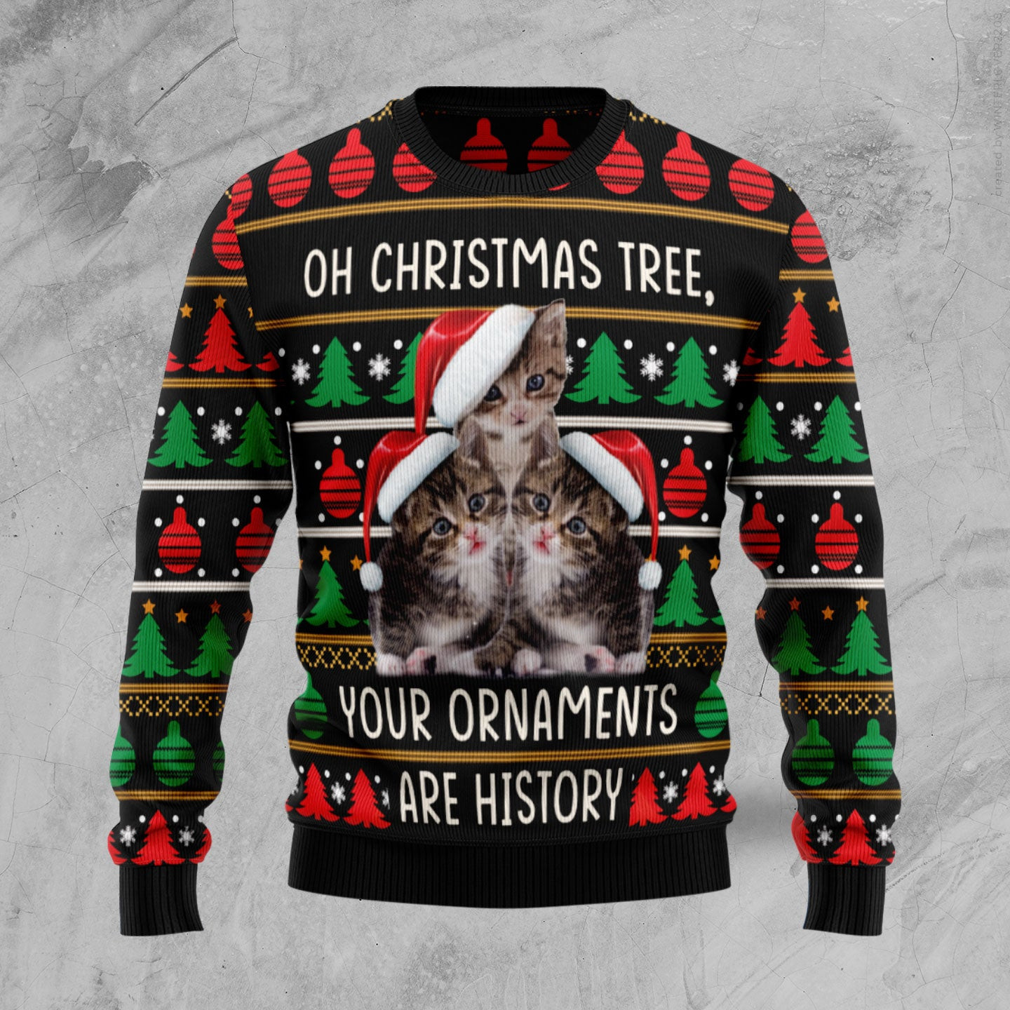 Awesome Cat Ugly Christmas Sweater