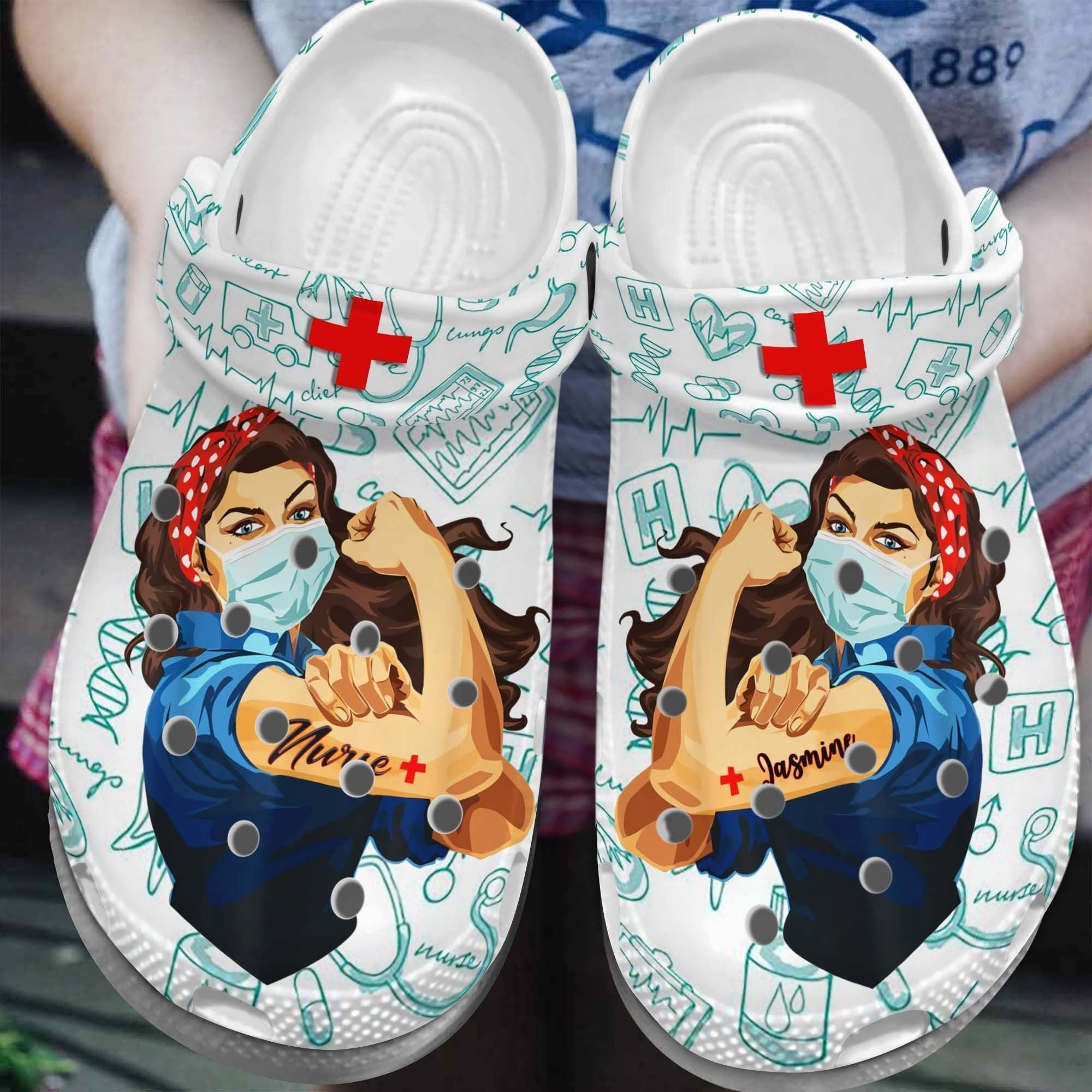 Awesome Nurse Shoes - Super Hero Nurse clog Gift For Women Girl