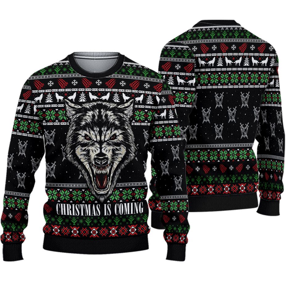 Awesome Wolf Ugly Christmas Sweater