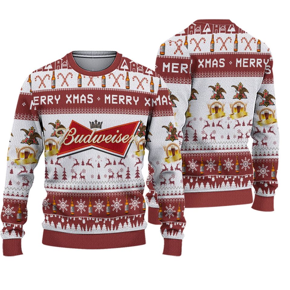 B U D W E I S E R Merry Xmas Ugly Christmas Sweater