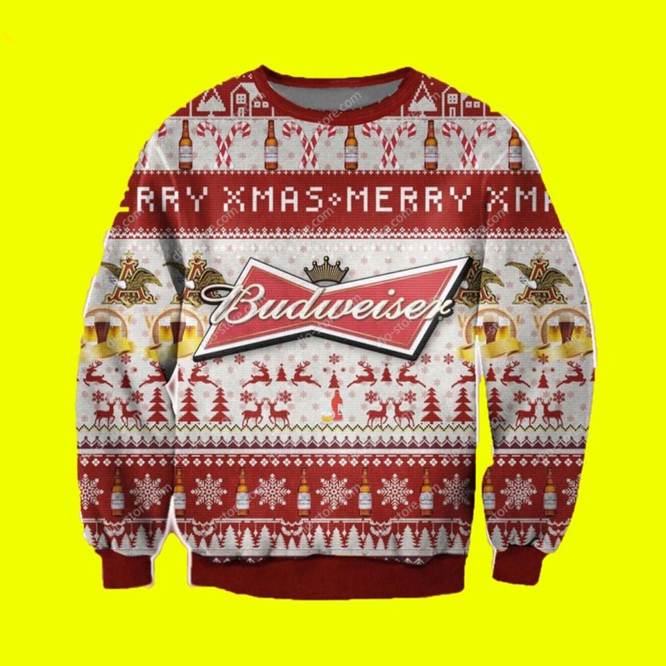 B U D W E I S E R Merry Xmas Ugly Christmas Sweater