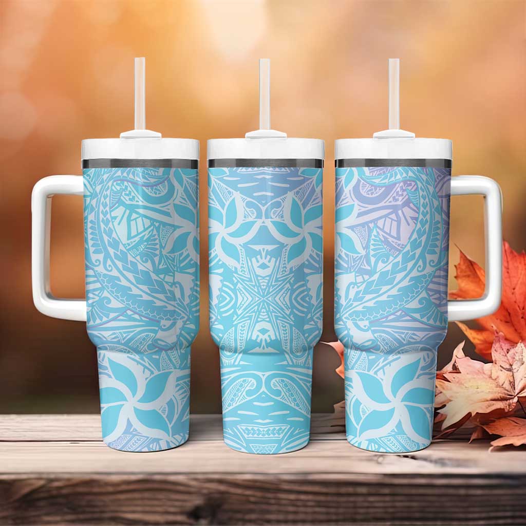 Baby Blue Gradient Polynesia Hawaiian Tribal Hammerhead Shark Tattoo Custom Stanley Cup 40 oz 30 oz Tumbler With HandleTVC2301362 - Image 4