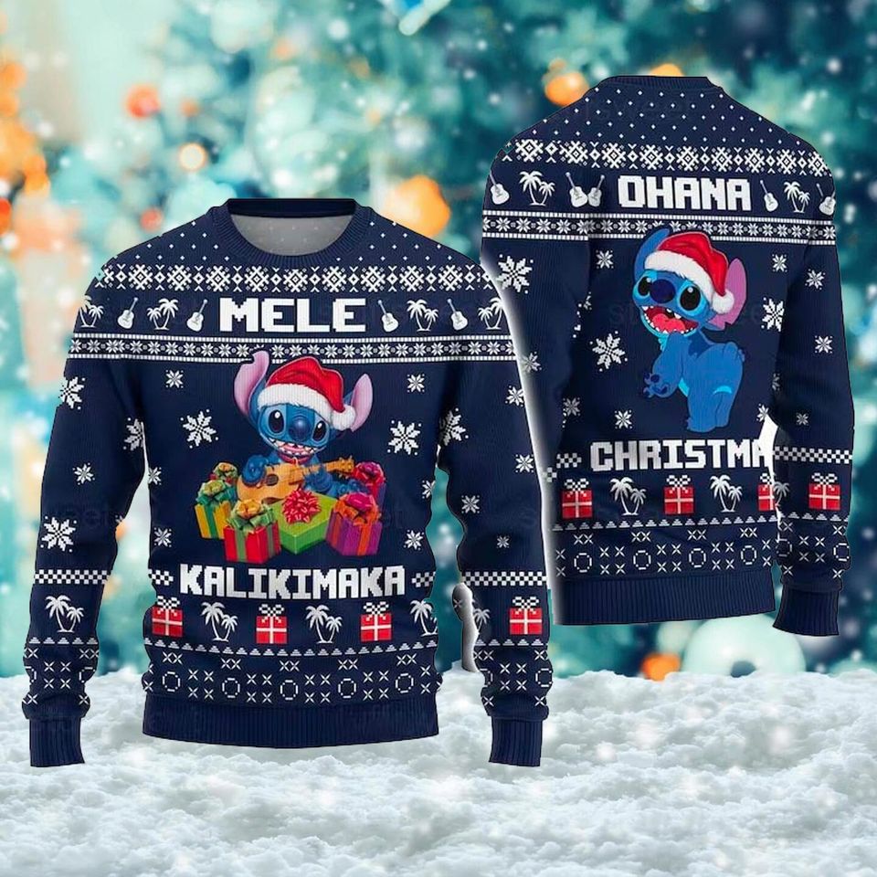 Baby Blue Monster Ugly Christmas Sweater, Blue Alien Dog Xmas