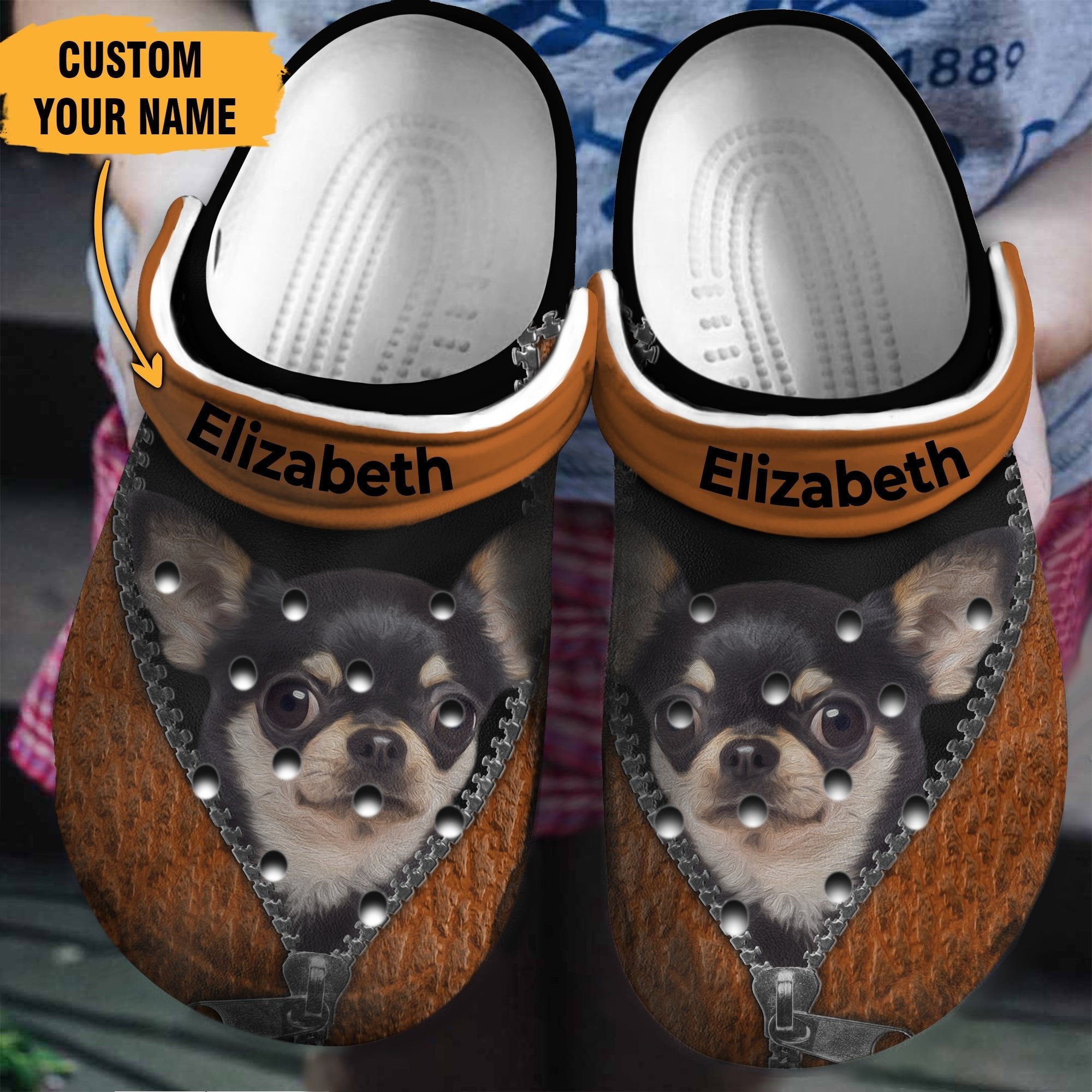 Baby Chihuahua Personalized Shoes Clogs Gifts For Independence Day
