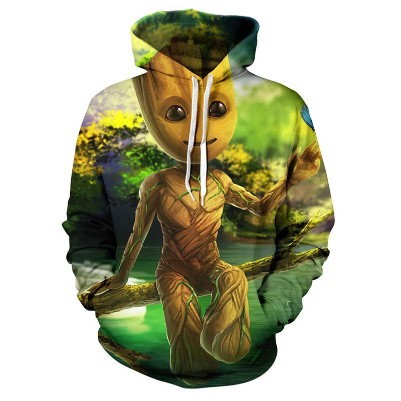 Baby Groot Art 3D All Over Print Hoodie, Zip Hoodie
