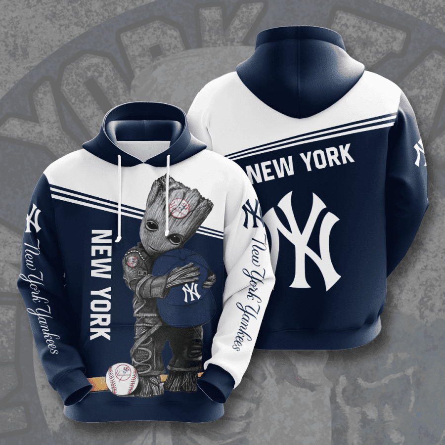 Baby Groot New York Yankees 3D All Over Print Hoodie, Zip Hoodie