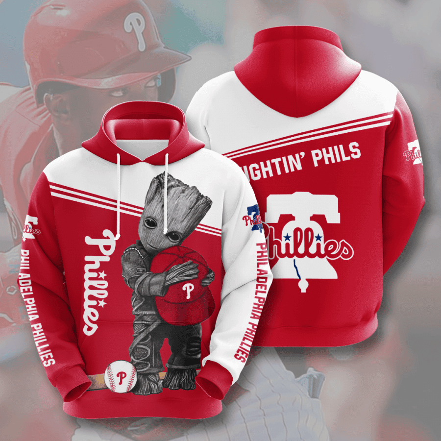 Baby Groot Philadelphia Phillies 3D All Over Print Hoodie, Zip Hoodie