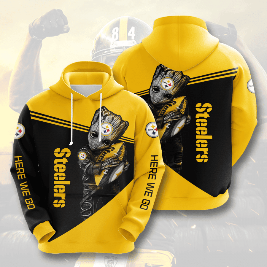 Baby Groot Pittsburgh Steelers 3D All Over Print Hoodie, Zip Hoodie