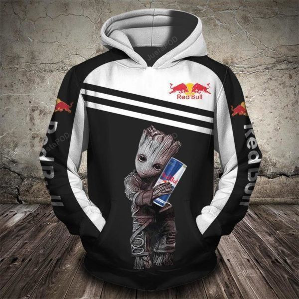Baby Groot Red Bull 3D All Over Print Hoodie, Zip Hoodie