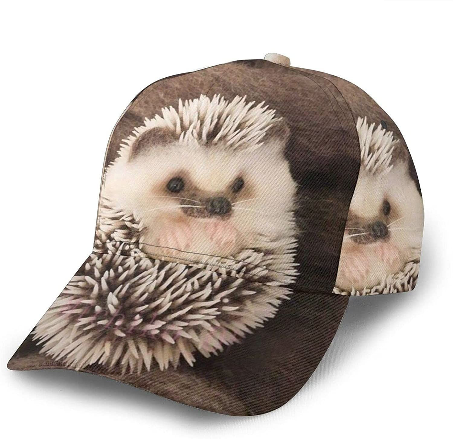 Baby Hedgehog Print Casual Baseball 3D Cap Adjustable Twill Sports Dad Hat Classic Cap Trucker Hats Custom Hats Gifts For Men & Women