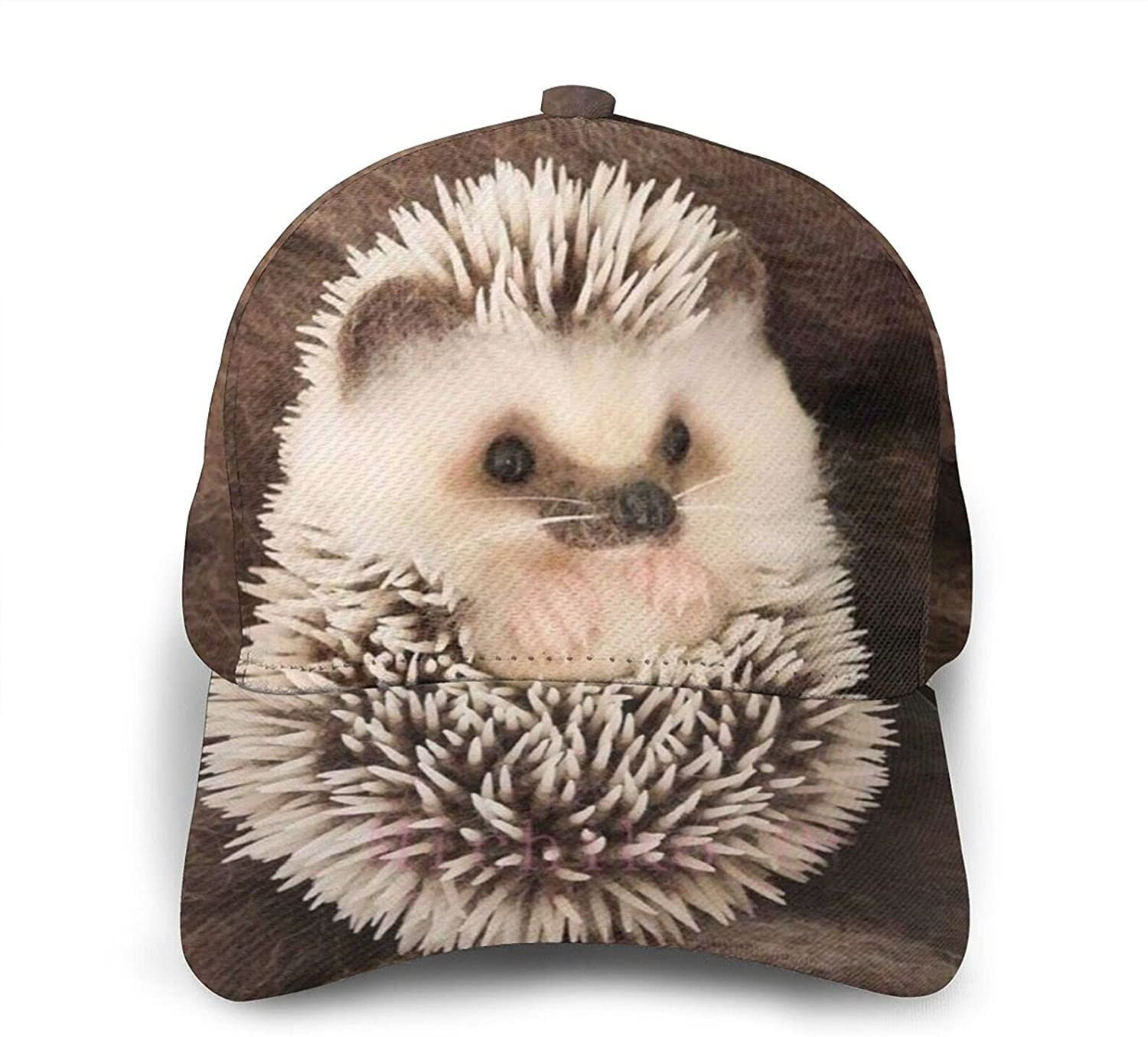 Baby Hedgehog Print Casual Baseball 3D Cap Adjustable Twill Sports Dad Hat Classic Cap Trucker Hats Custom Hats Gifts For Men & Women