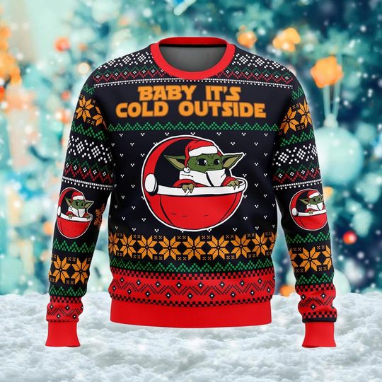 Baby It's Cold Outside 3D shirt, Green Monster Movie Ugly Christmas Sweater - Image 3