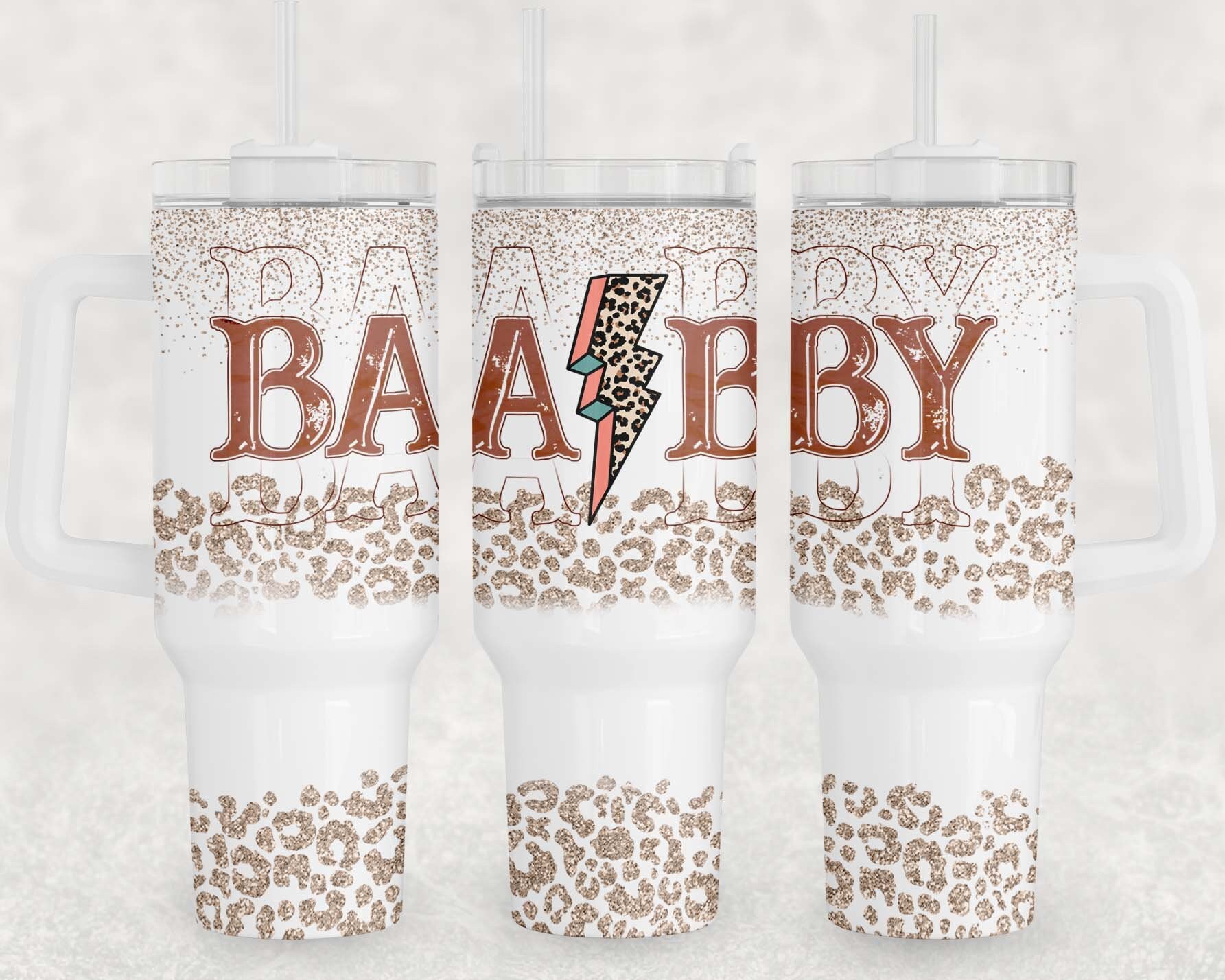 Baby Mother Glitter Leopard Print Custom Stanley Cup 40 oz 30 oz Tumbler With HandleTVC2301966 - Image 2
