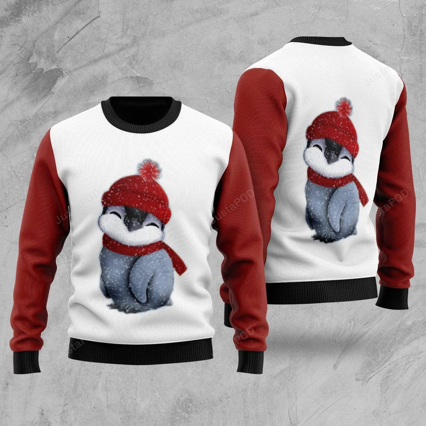 Baby Penguin Ugly Christmas Sweater Adult 3D Funny Matching for family