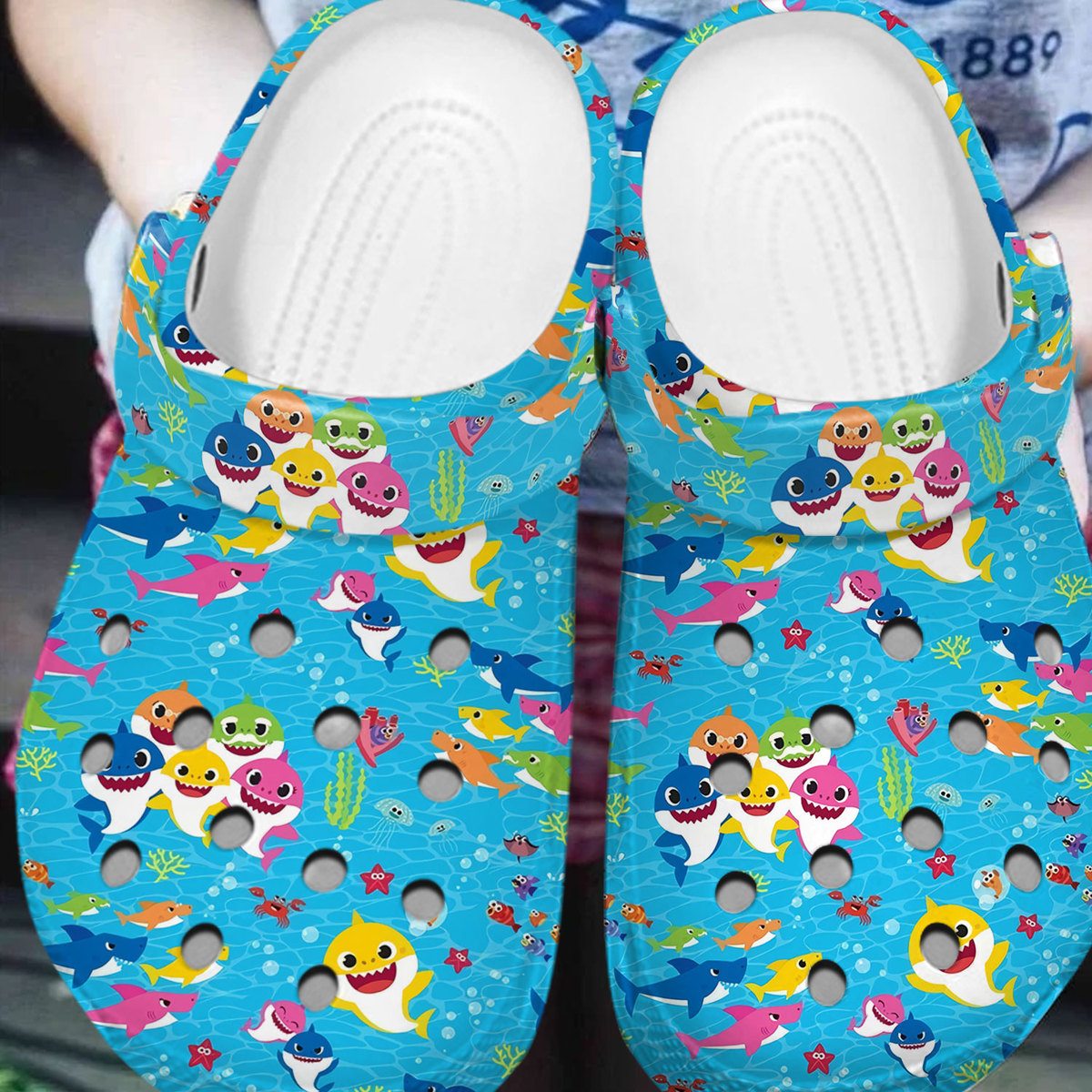 Baby Shark Crocs Crocband Clogs Shoes Comfortable For Men Women and Kids - Image 3